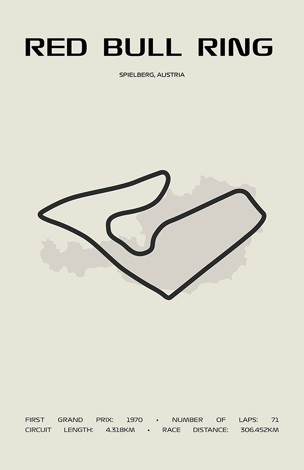 Red Bull Ring Poster – Minimal Series