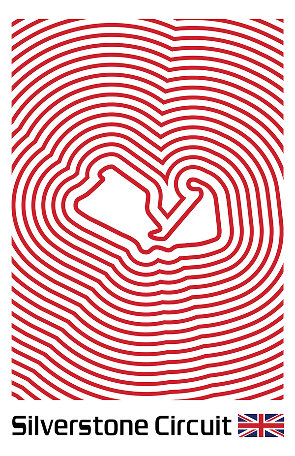 Silverstone Circuit Poster – Line Series