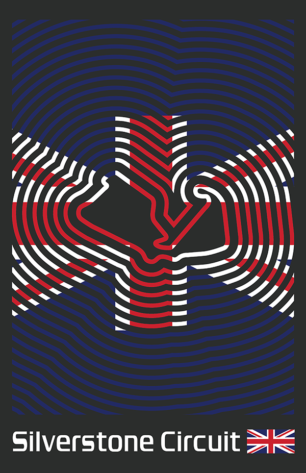 Silverstone Circuit Poster – Line Series
