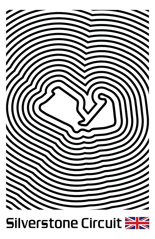 Silverstone Circuit Poster – Line Series