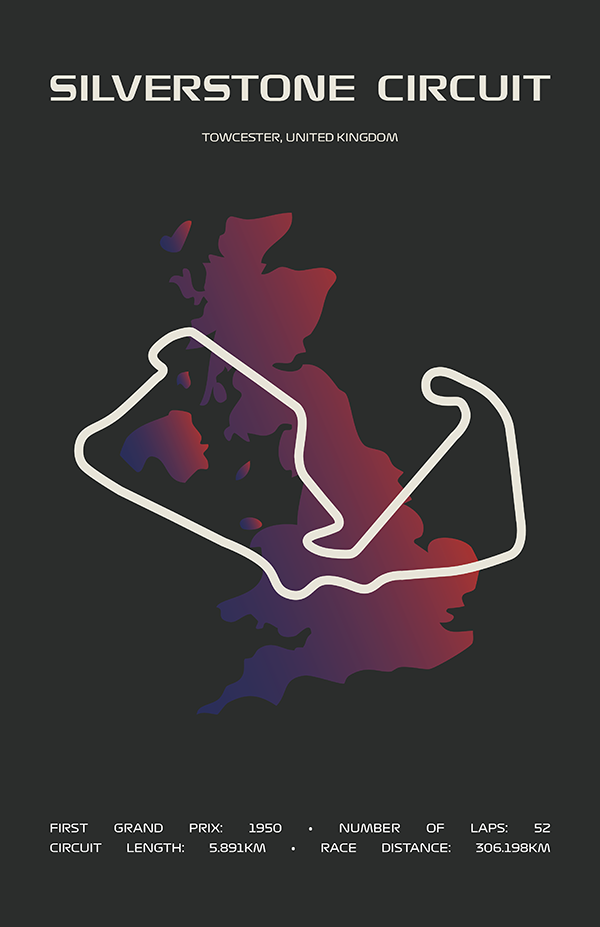 Silverstone Circuit Poster – Minimal Series