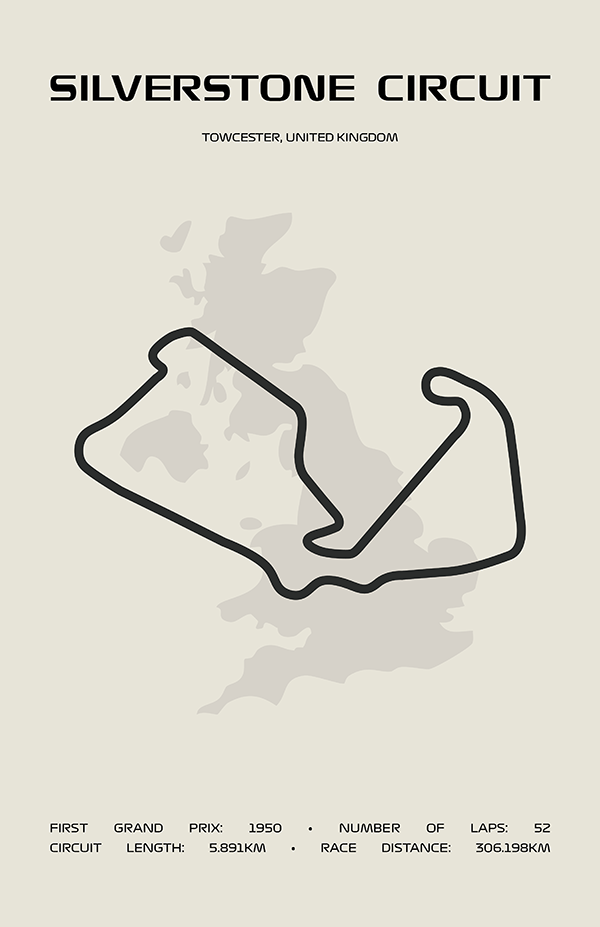 Silverstone Circuit Poster – Minimal Series