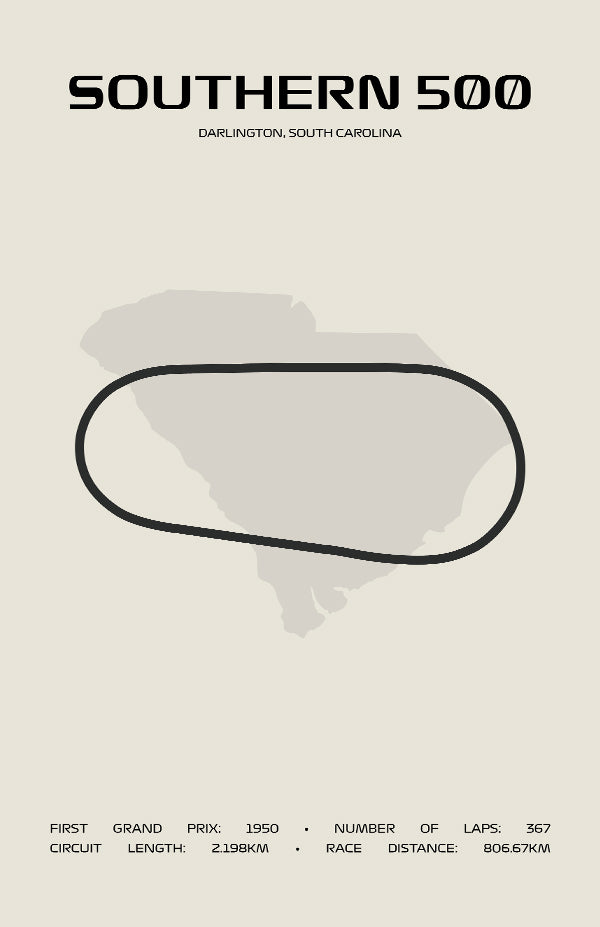 Southern 500 (Darlington) Poster – Minimal Series
