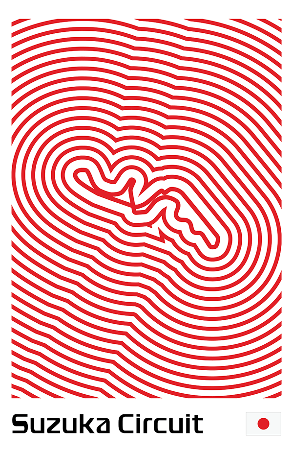Suzuka Circuit Poster – Line Series