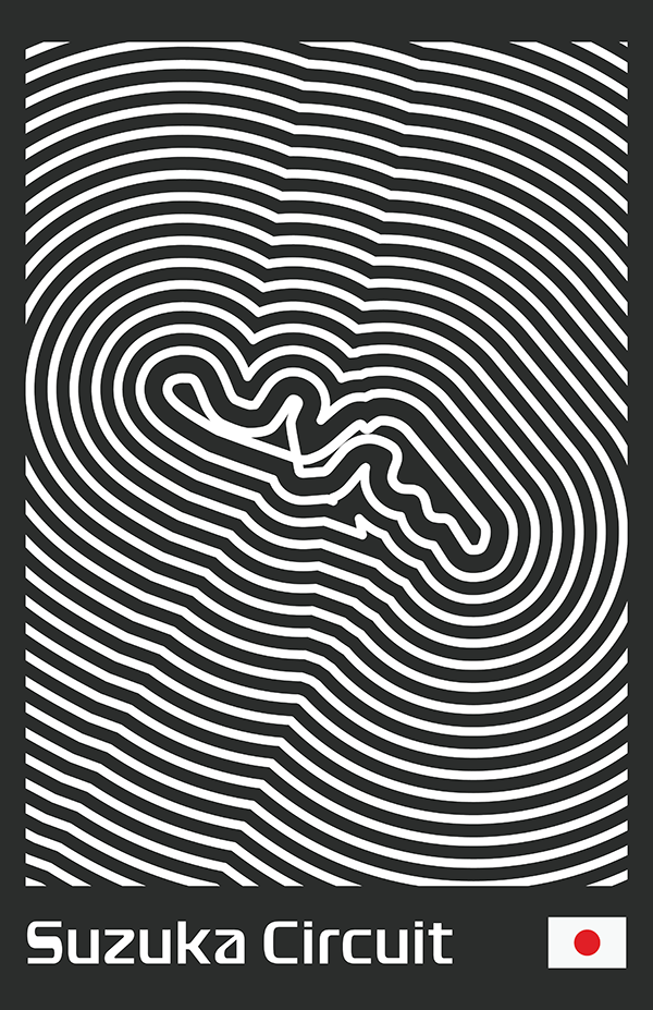 Suzuka Circuit Poster – Line Series