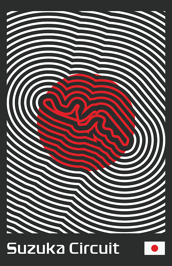 Suzuka Circuit Poster – Line Series