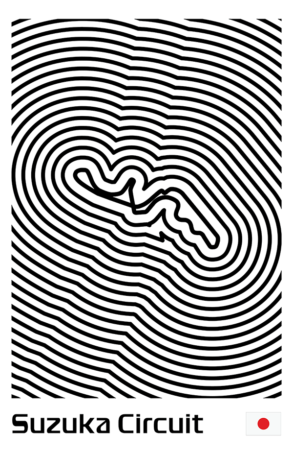 Suzuka Circuit Poster – Line Series