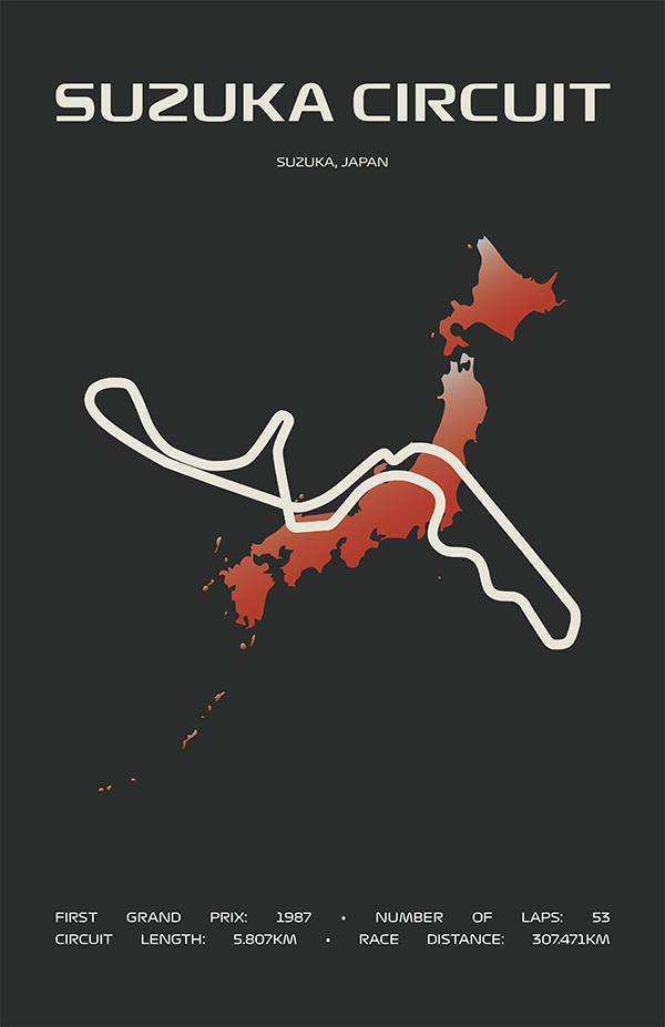Suzuka Circuit Poster – Minimal Series