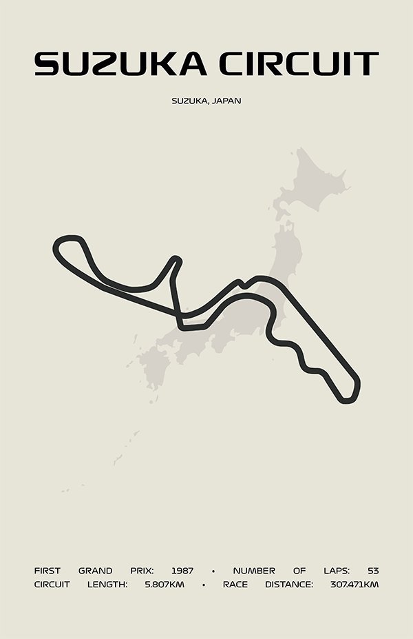 Suzuka Circuit Poster – Minimal Series