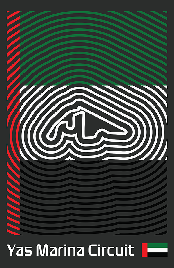 Yas Marina Circuit Poster – Line Series